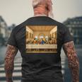 最後の猫晩餐 おもしろ猫 猫好きさん キャットアートクラシック メンズTシャツ バックプリント 高齢者への贈り物