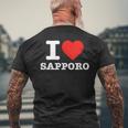 札幌大好き- I Loveapporo メンズTシャツ バックプリント 高齢者への贈り物