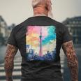 東京スカイツリージャパンaporwave エステ 日本観光 メンズTシャツ バックプリント 高齢者への贈り物