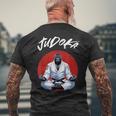 柔道ゴリラ 日本のグラップリング柔道家 メンズTシャツ バックプリント 高齢者への贈り物