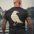 楽譜 カラス レイヴン 鳥 シルエット 音符 アート メンズTシャツ バックプリント 高齢者への贈り物