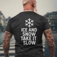 氷と雪で簡単。滑りやすい表面でも天候の安全性。 メンズTシャツ バックプリント 高齢者への贈り物