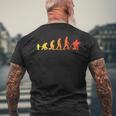 消防士進化ボランティア消防団キッズメン メンズTシャツ バックプリント 高齢者への贈り物