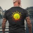 燃える太陽 トライバル タトゥー 宇宙 宇宙 メンズTシャツ バックプリント 高齢者への贈り物