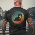狆犬のレトロなデザイン メンズTシャツ バックプリント 高齢者への贈り物