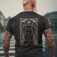 猫 タロットカード 悪魔 タロットカード 猫 長袖tシャツ メンズTシャツ バックプリント 高齢者への贈り物
