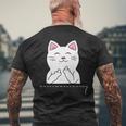 猫 中指 おもしろバッグ メンズTシャツ バックプリント 高齢者への贈り物
