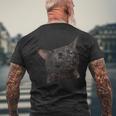 猫 黒 ミーム 解離 面白い インターネット ギフト メンズTシャツ バックプリント 高齢者への贈り物