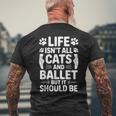 猫とバレエ バレリーナ おもしろバレエ メンズTシャツ バックプリント 高齢者への贈り物