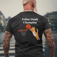 猫ダンク チャンピオン バスケットボールを踊る猫 メンズTシャツ バックプリント 高齢者への贈り物