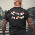 猫好き 寿司好き おもしろい 和食 猫寿司 メンズTシャツ バックプリント 高齢者への贈り物
