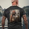 男と狼 長袖tシャツ メンズTシャツ バックプリント 高齢者への贈り物