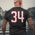 番号 34 スポーツ ホワイト レッド 代表番号 メンズTシャツ バックプリント 高齢者への贈り物