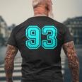番号 93 シアン スポーツ番号 メンズTシャツ バックプリント 高齢者への贈り物