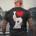 白いチワワ犬が大好き メンズTシャツ バックプリント 高齢者への贈り物