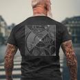 神聖な幾何学、フィボナッチ数列スパイラル、幾何学、数学 メンズTシャツ バックプリント 高齢者への贈り物