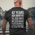 素晴らしい42歳の誕生日プレゼント 面白い42歳の誕生日 メンズTシャツ バックプリント 高齢者への贈り物
