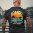 結婚記念日 結婚41年前 こんなに良い メンズTシャツ バックプリント 高齢者への贈り物