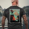 聖ニコルズ ドラゴン サンセット ヤシの木 グラフィック リトグラフ メンズTシャツ バックプリント 高齢者への贈り物