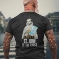 聖ヨハネ十字架カトリック メンズTシャツ バックプリント 高齢者への贈り物