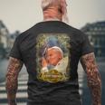 聖ローマ教皇ヨハネ・パウロ2世十字架 カトリック メンズTシャツ バックプリント 高齢者への贈り物