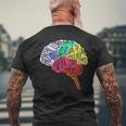 脳のパーツ 脳の解剖 脳科学 脳の地図 メンズTシャツ バックプリント 高齢者への贈り物