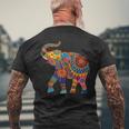 象の鼻 動物 アフリカ サファリ 大自然 甘い象 メンズTシャツ バックプリント 高齢者への贈り物