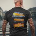 貨物列車 エンジン タンカー 車掌 メンズTシャツ バックプリント 高齢者への贈り物