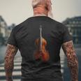 重低音 楽器 モチーフ 作品 コントラバス メンズTシャツ バックプリント 高齢者への贈り物