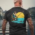 釣り 猫 面白いtシャツ 釣りバカ 釣り人 メンズ おもしろ ネタ 面白い 服 オリジナル 海釣り 川釣り メンズTシャツ バックプリント 高齢者への贈り物
