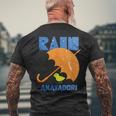 雨宿り Orange メンズTシャツ バックプリント 高齢者への贈り物