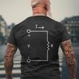 電気工学 電気回路 メンズTシャツ バックプリント 高齢者への贈り物