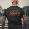 面白い3dテキスト 面白い Let's Go 引用句 人々 Lets Go メンズTシャツ バックプリント 高齢者への贈り物