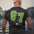 面白い67サッカー選手シックスセブンサッカースポーツチーム メンズTシャツ バックプリント 高齢者への贈り物