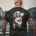 面白いtシャツ キャバリア 犬 ギター イヌ メンズ 犬好き グッズ かわいい おもしろ 面白い 服 ネタ メンズTシャツ バックプリント 高齢者への贈り物