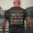 面白いイタリアンブレインロットキャラクターアルファベットミームブレインロット。 メンズTシャツ バックプリント 高齢者への贈り物