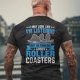 面白いジェットコースター テーマパーク ジェットコースター メンズTシャツ バックプリント 高齢者への贈り物