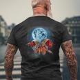 面白いヤドカリシャツ 月に吠えるカニ柄 メンズTシャツ バックプリント 高齢者への贈り物