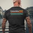 面白いレトロヴィンテージ 1980 グラフィックスタイル コロンビア ユニセックス メンズTシャツ バックプリント 高齢者への贈り物