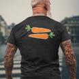 面白い人参デザイン 野菜にんじん メンズTシャツ バックプリント 高齢者への贈り物