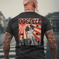 面白い犬 狆 メンズTシャツ バックプリント 高齢者への贈り物