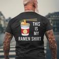 面白い言葉ラーメンどんぶり麺日本食 メンズTシャツ バックプリント 高齢者への贈り物