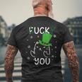 面白い黒猫レプラコーンファックラッキーユー聖パトリックデー メンズTシャツ バックプリント 高齢者への贈り物