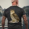 鳥 面白いtシャツ フクロウ ミミズク バードウォッチング 服 メンズ おもしろ グッズ 面白い おしゃれ メンズTシャツ バックプリント 高齢者への贈り物