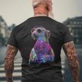 鳩 鳥モチーフ 動物 アート 音楽 ヘッドホン 鳩 メンズTシャツ バックプリント 高齢者への贈り物