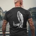黒い線画 鷹 鳥獣戯画 メンズTシャツ バックプリント 高齢者への贈り物