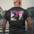 黒ちゃぼ。 ちゃぼデザイン 鶏をテーマにしたスタイリッシュなアート メンズTシャツ バックプリント 高齢者への贈り物