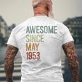 1953年5月以来素晴らしい誕生日。面白いレトロ。 メンズTシャツ バックプリント 高齢者への贈り物