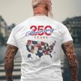 250年の独立記念日 愛国心が強い250周年 アメリカ メンズTシャツ バックプリント 高齢者への贈り物