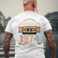 52 歳の誕生日プレゼント男性 1974 年 レトロ ビンテージ テープ メンズTシャツ バックプリント 高齢者への贈り物